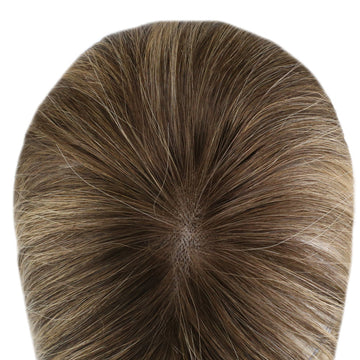 Lace Wig Toppers Hand-made Lace Base Hairpiece For Women Balayage Color 4/27/4 (12cm*6cm) - FShine Shop